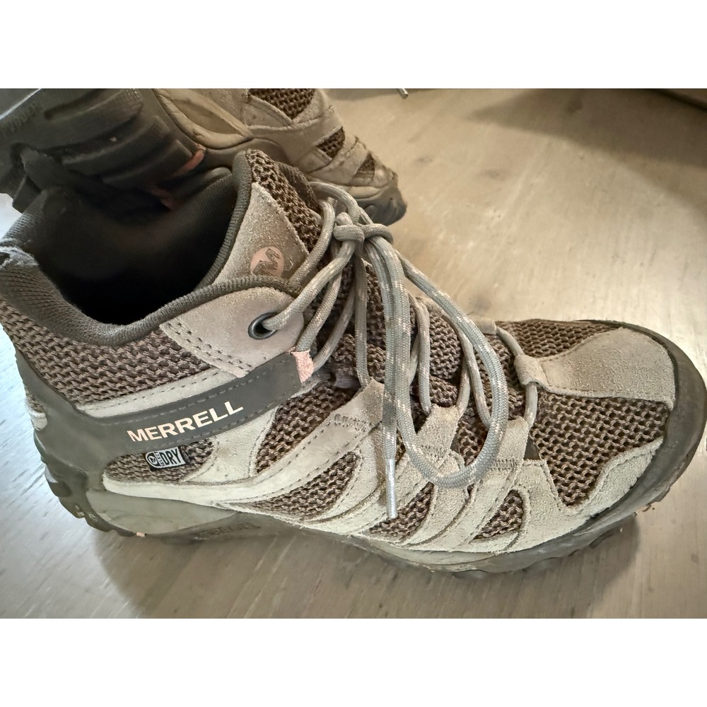 Merrell M-Select DRY Waterproof Hiking Boots Taupe Grey Pink J033026 Womens 8 - Picture 2 of 9